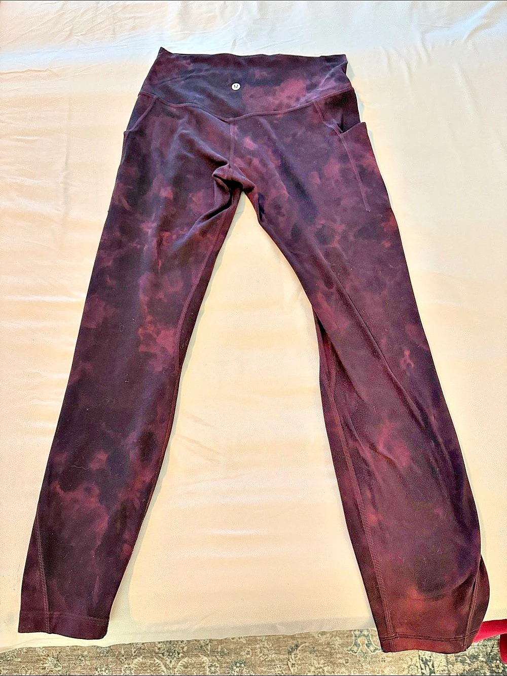 Lululemon Fast and Free Tight Abstract Leggings Purple & Black Size 8